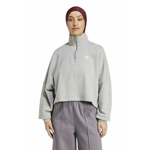 Bluza de trening supradimensionata cu fenta cu fermoar - Gri imagine