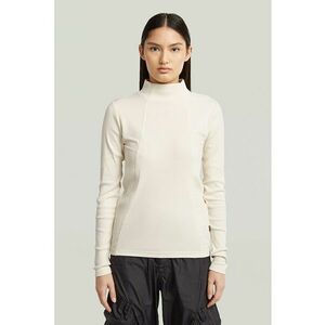 Bluza slim fit din amestec de bumbac organic - Crem imagine