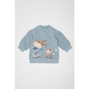 Rochie cu imprimeu grafic - Albastru prafuit imagine