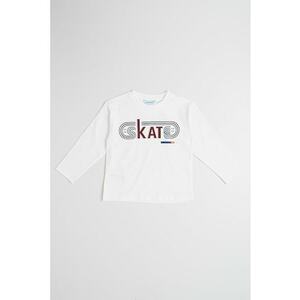 Bluza de bumbac - Alb/Visiniu imagine