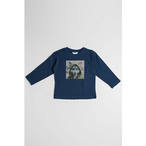 Bluza de bumbac cu imprimeu - Bleumarin imagine