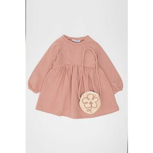 Rochie cu geanta crossbody - Roz prafuit imagine