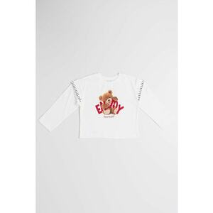 Bluza de bumbac cu model grafic - Alb/Maro imagine