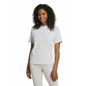Tricou din bumbac cu decolteu la baza gatului - Alb/Gri deschis imagine