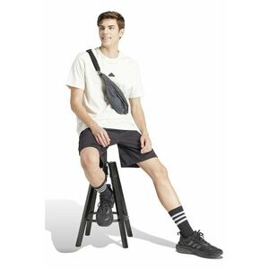 Pantaloni scurti din amestec de bumbac cu banda elastica in talie - Negru imagine