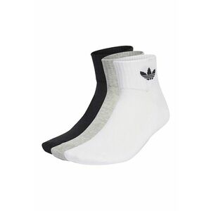 Set de sosete scurte unisex cu imprimeu logo lateral - 3 perechi - Alb/Negru/Gri imagine