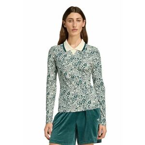 Bluza polo cu imprimeu Liberty - Verde/Crem imagine