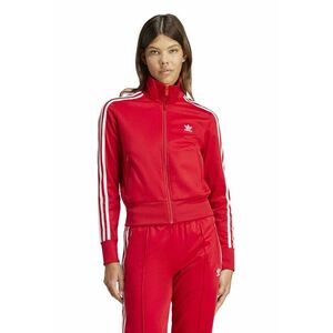 Bluza de trening crop cu fermoar si dungi Firebird - Coral imagine