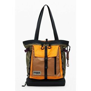Rucsac convertibil cu aspect contrastant - Portocaliu pal/Kaki imagine