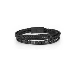 Bratara pentru barbati din Piele ecologica - lungime 21 cm - JWQG3033 imagine