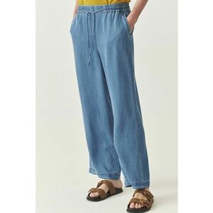Pantaloni din lyocell cu croiala ampla - Albastru deschis imagine