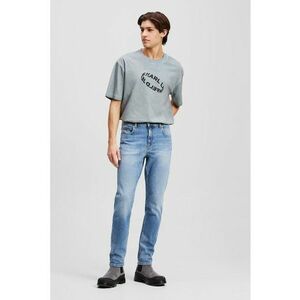 Blugi slim-fit cu aspect decolorat - Albastru deschis imagine