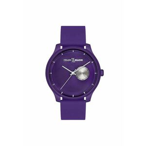 Ceas barbatesc 42 mm - carcasa din otel - curea din silicon - violet - rezistent la apa 3 ATM imagine