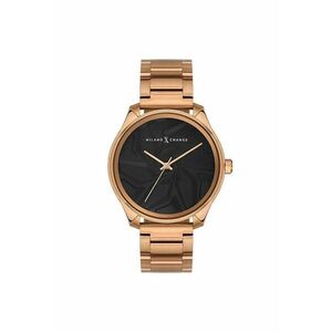 Ceas barbatesc MEX3219 - 43mm - culoare aurie - curea roz aurie - mecanism quartz - rezistenta la apa 5 ATM imagine