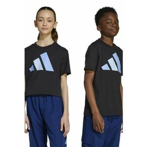 Tricou din bumbac cu imprimeu logo cauciucat - Negru/Albastru imagine