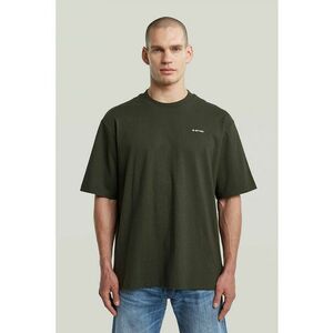 Tricou din amestec de bumbac organic cu logo discret pe piept - Kaki inchis imagine