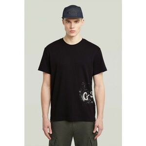 Tricou din bumbac organic cu imprimeu logo - Alb fildes/Negru imagine