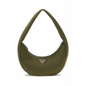 Geanta din material textil cu bareta de umar si logo metalic - Verde masliniu imagine