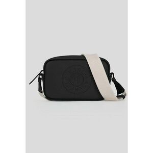 Geanta crossbody de piele cu logo - Alb fildes/Negru imagine