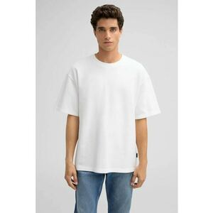 Tricou oversize cu guler rotund 30047780 - Alb imagine