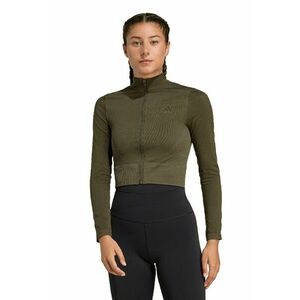 Bluza de trening crop cu fermoar - pentru fitness - Kaki inchis imagine