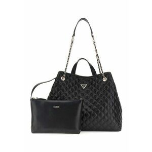 Geanya shopper cu aspect matlasat si etui cu fermoar - Negru imagine