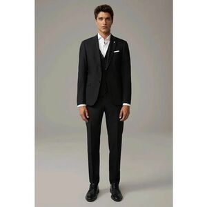 Pantaloni regular fit cu buzunare laterale STR10 - Negru imagine