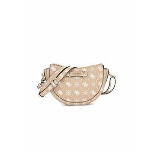 Geanta crossbody cu model monograma - Maro nisip/Alb murdar imagine