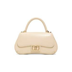 Geanta crossbody cu bareta detasabila din lant Catrine - Crem imagine