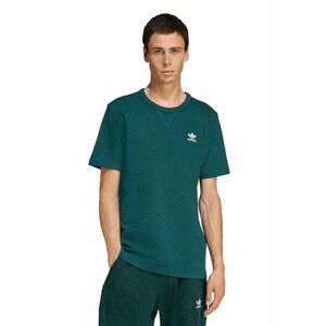 Tricou texturat cu logo brodat - Verde imagine