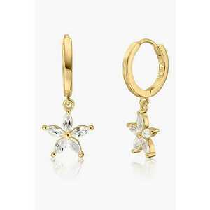 Cercei placati cu aur de 14K si decorati cu cristale zirconia - Auriu imagine