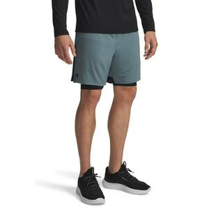 Pantaloni scurti de trening - pentru fitness - Negru/Albastru prafuit imagine