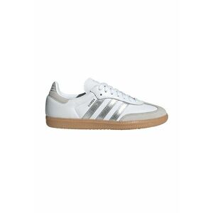 Pantofi sport din piele cu garntiuri din piele intoarsa Samba OG - Alb/Argintiu imagine