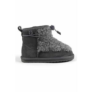 Ghete slip-on de piele intoarsa cu garnituri de lana Mauboy - Gri antracit imagine