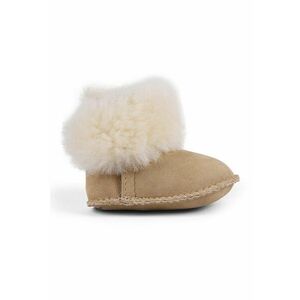 Botine de piele intoarsa cu garnituri de blana sintetica - Crem/Bej deschis imagine