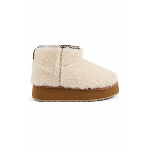Ghete slip-on din teddy - Caramel/Alb murdar imagine