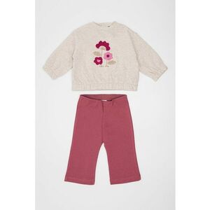 Set de bluza si pantaloni drepti - Roz fandango/Grej imagine