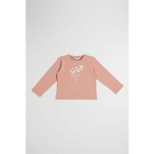 Bluza cu imprimeu si decolteu rotund - Alb murdar/Roz prafuit imagine