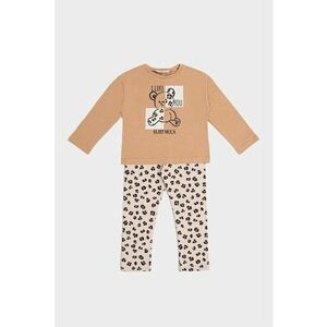 Set de bluza si colanti - 2 piese - Negru/Maro deschis imagine