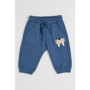 Pantaloni de trening din amestec de bumbac - Albastru inchis imagine