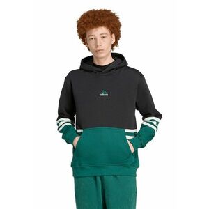 Hanorac cu model colorblock Archive - Alb/Negru/Albastru petrol imagine