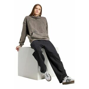 Hanorac cu logo brodat si aspect decolorat - Negru/Maro camel imagine