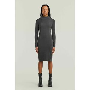 Rochie cu croiala bodycon din amestec de bumbac organic - Gri inchis imagine