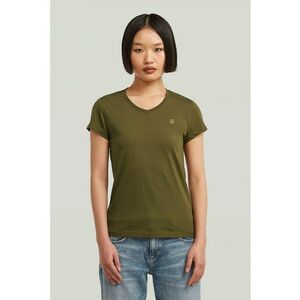 Tricou de bumbac organic cu decolteu in V Eyben - Verde masliniu imagine