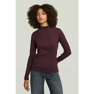 Bluza slim fit din amestec de bumbac organic - Visiniu imagine
