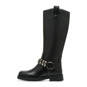 Cizme mid-calf de piele ecologica - Negru imagine