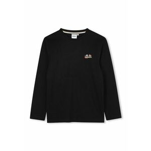 Bluza din bumbac cu imprimeu pe piept - Negru imagine