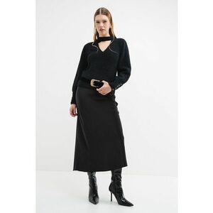 Pulover uni cu decolteu in V - Negru imagine