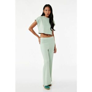 Tricou crop cu model uni - Verde pal imagine