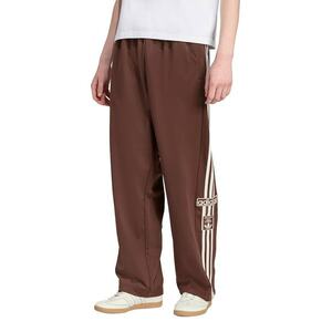 Pantaloni de trening drepti cu slituri laterale - Alb/Maro imagine